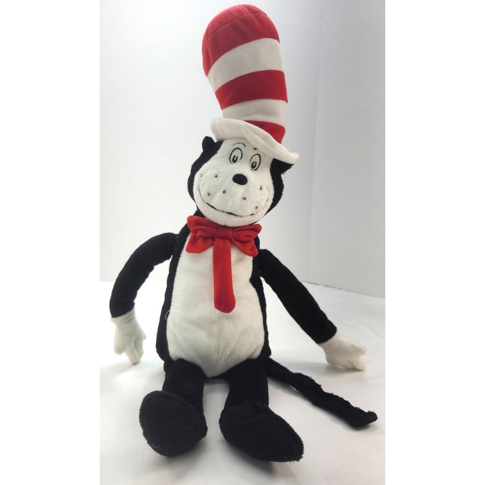 Dr. Seuss Cat in the Hat Kohls Cares 20" Plush Stuffed Animal Kids Toy Hat & Bow